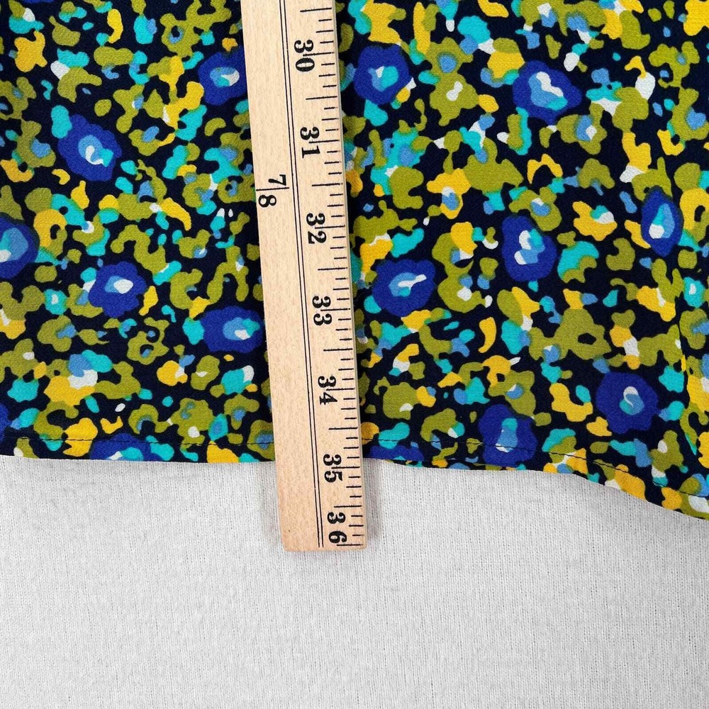 RAILS Roma Abstract Garden Dress Women Small Blue Floral Mini V-Neck Puff Sleeve - Picture 16 of 16